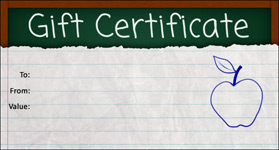 Gift Certificate Template School 01